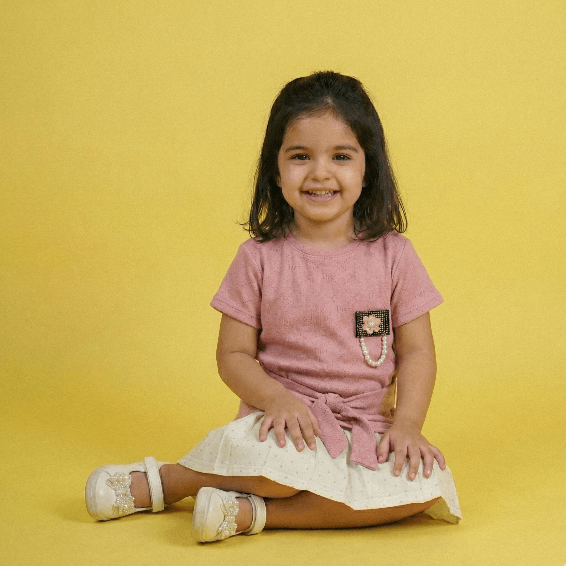 The Gilded Grace Belted Top & Pleated Skirt Set - Image 2