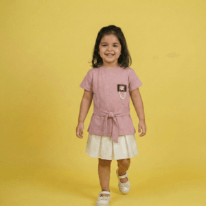 The Gilded Grace Belted Top & Pleated Skirt Set