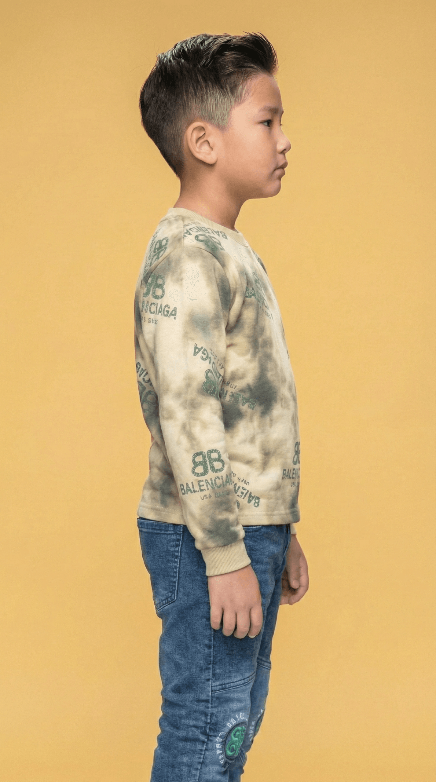 Designer Tie-Dye Jersey & Lycra Denim Set - Image 8