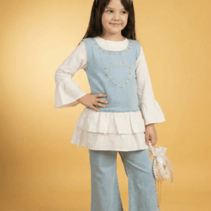 Premium Denim Koti 3-Piece Set