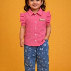 Toddler Girl's Queen Ruffle Chiffon & Denim Set