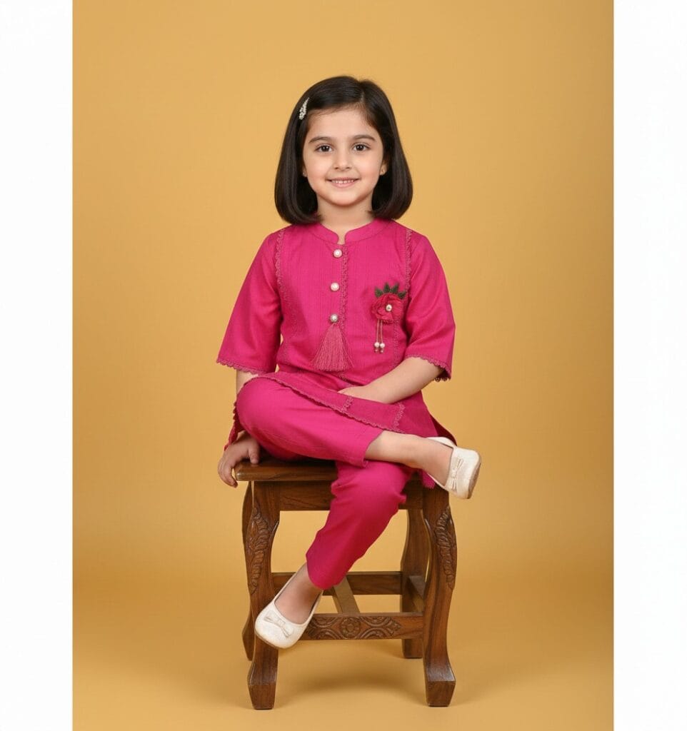 Blush & Bloom: Radiant Pink & Yellow Festive Kurta Set