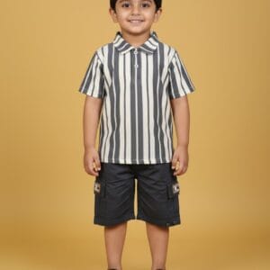 Boys' Stripe & Cargo Shorts Set