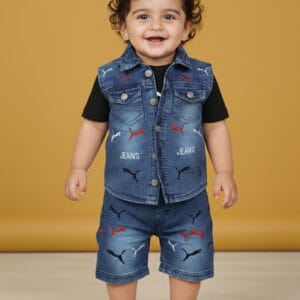 Little Explorer Denim Vest & Short Set