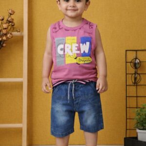 "CREW" Sleeveless Shorts