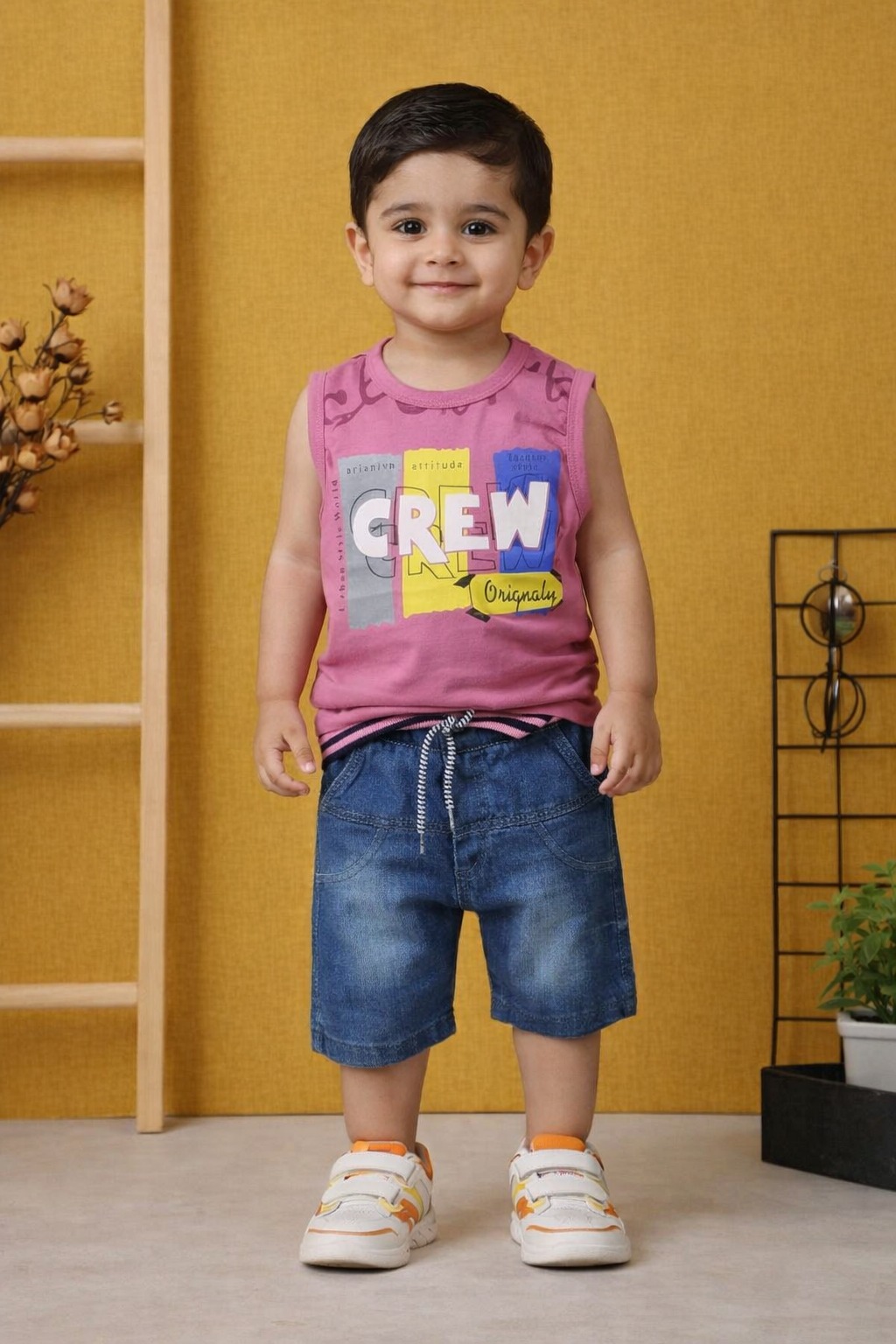 "CREW" Sleeveless Shorts