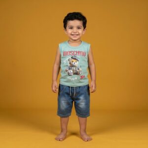 Kids' Stylish Summer Set – Moschino Bear Edition
