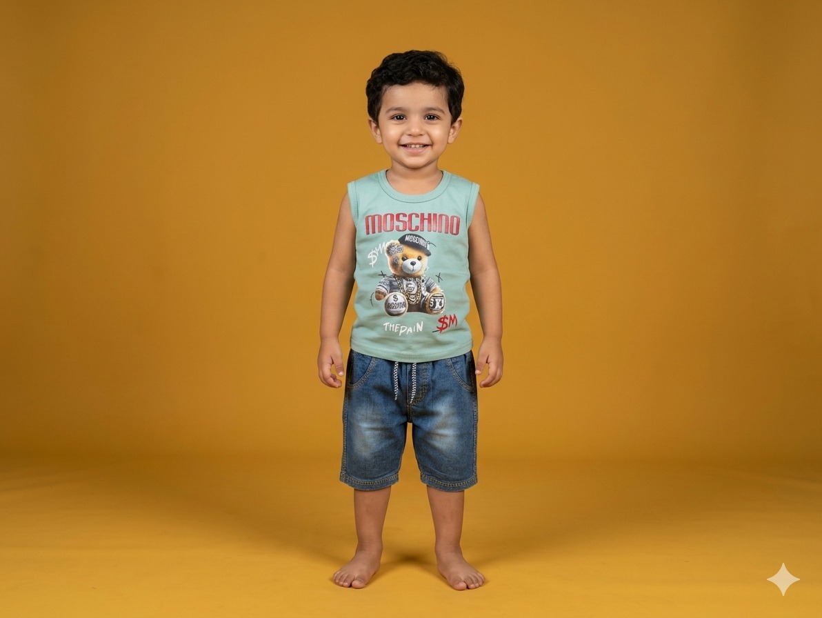 Kids' Stylish Summer Set – Moschino Bear Edition