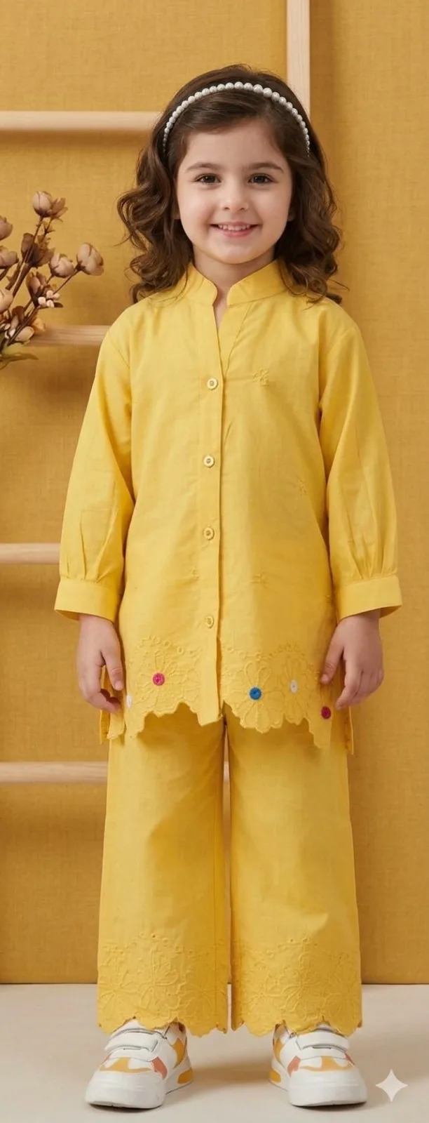 Embroidered 2-Piece Co-Ord Set for Girls - Image 2