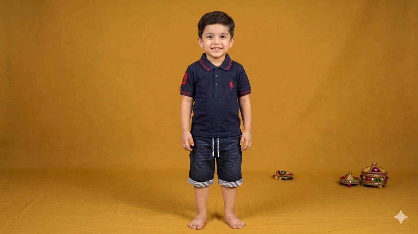 Boys' Premium Polo & Denim Shorts Set - Image 2