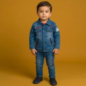 Kids Stylish Denim Jacket & Jeans Outfit